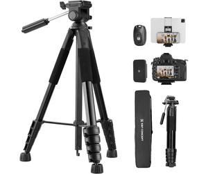 K&F CONCEPT 75"/190cm Compact Camera Tripod, Lightweight Travel Tripod for DSLR