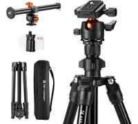 K&F Concept 76 inch Camera Tripod with Rotatable Multi-Angle Center Column,Light