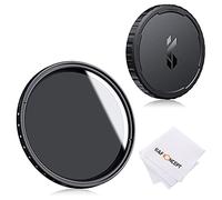 K&F CONCEPT 77MM Variable ND2-ND400 Filter+ Cleaning Cloth+ Filter Cap, Basic Adjustable Thin ND2~ND400 Neutral Density Cloth with Silicone Lens Cover