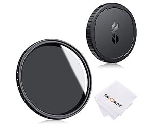 K&F CONCEPT 77MM Variable ND2-ND400 Filter+ Cleaning Cloth+ Filter Cap, Basic Adjustable Thin ND2~ND400 Neutral Density Cloth with Silicone Lens Cover