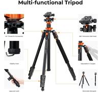 K&F Concept 79" Camera Tripod, Compact Tripod & Monopod with Ball Head, 1/4" 23"