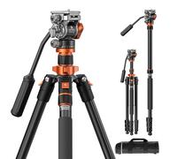 K&F Concept 83 inch/211cm Camera Video Tripod for DSLR Compact Aluminum Tripod with fluid Head and 5KG Load for Travel and Work K234A7+FH-03