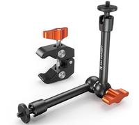 K&F CONCEPT 9.8" Magic Arm with Clamp, Super Clamp with 1/4" 3/8" Screw, Camera Arm for DSLR Action Cam Monitor Tripod, Camera Mount Compatible with Osmo Pocket 3/ Action 6 GoPro Hero Insta360