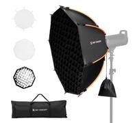 K&F CONCEPT 90cm One-Step Setup Octagonal Bowens Mount SoftBox | Soft Light Diffuser with Honeycomb Grid & Carry Bag & Double Diffusers for Vlog Shooting LK08