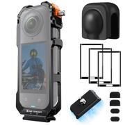 K&F Concept Alloy Camera Cage Compatible with Insta360 X5 + 3 Pack Lens Protector