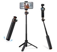 K&F CONCEPT 65cm/25.6" Auto-Open Selfie Stick with 360° Ball Head & Cold Shoe, Mini Tripod for Phone Compatible with Action Camera GoPro Hero 13/12, DJI Osmo Pocket 3/4 Action 5/360, Iphone 17/16/15