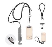 K&F CONCEPT Cable Lanyard Compatible with iPhone 17 Series, Adjustable Crossbody Wrist Strap Neck Strap Lanyard for Mobile Phones and Action Camera and Osmo Pocket 3(Black)