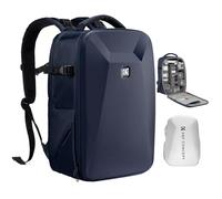 K&F CONCEPT Camera Backpack,Hardshell DSLR Photography Camera Bag with 15-15.6 Inch Laptop Compartment Waterproof Camera Case Compatible for Canon/Nikon/Sony/DJI Mavic Drone (Deep Blue)