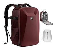 K&F CONCEPT Camera Backpack,Hardshell DSLR Photography Camera Bag with 15-15.6 Inch Laptop Compartment Waterproof Camera Case Compatible for Canon/Nikon/Sony/DJI Mavic Drone (Red)
