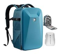 K&F CONCEPT Camera Backpack,Hardshell DSLR Photography Camera Bag with 15-15.6 Inch Laptop Compartment Waterproof Camera Case Compatible for Canon/Nikon/Sony/DJI Mavic Drone (Blue)