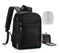 K&F CONCEPT Camera Backpacks for Photographers Travel Bag for Tripod Camera Lence Accessory with Laptop Compartment and Rain Cover Waterproof (Black-pu)