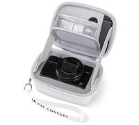 K&F CONCEPT Camera Case, Small Hard Shell Carrying Case for Digital Camera, Compact Protective Storage Bag (White, Medium)