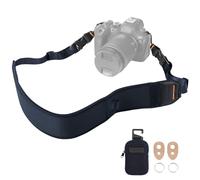 K&F CONCEPT Camera Neck Strap for Photographers, Soft Neoprene Adjustable Shoulder Belt with Zipped Pockets Compatible with Sony Canon Nikon Fuji DSLR SLR Mirrorless Camera (Blue)