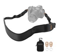 K&F Concept Camera Neck Strap for Photographers, Soft Neoprene Adjustable Shoulder Belt with Zipped Pockets Compatible with Sony Canon Nikon Fuji DSLR SLR Mirrorless Camera