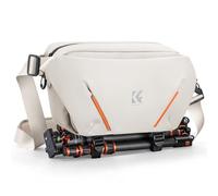 K&F CONCEPT Camera Sling Bag, Camera Bag for DSLR and Lenses, Single Shoulder Camera Case Crossbody Bag with Tripod Holder (White)