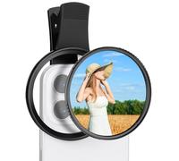 K&F CONCEPT Clip-on 67mm CPL Black Diffusion 1/4 Filters Compatible with iPhone Filter Mount, Optical Glass Polarizer, Black-mist