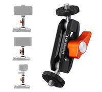 K&F Concept Dual Ball Heads Magic Arm, Articulating Mini Magic Arm with 1/4"-20 Screw, 360° Rotable and 180° tiltable Ball Heads, Camera Monitor Mount for Camera, Light, Microphone, MS48