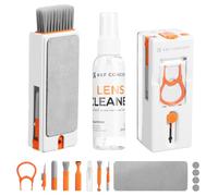 K&F Concept Electronics Laptop Cleaning Kit, 11 in 1 Multifunctional Keyboard Cleaner Airpod Cleaning Kit Brush with Keycap Puller for Tablet, Phones, PC, with 60ml Cleaning Solution, Orange