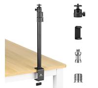 K&F Concept Extendable Camera Desk Mount with Ball Head, 14.5"-35.4" /37cm-90cm Adjustable Table Light Stand 1/4" Screw & C Clamp for DSLR Cameras, Lighting, Phones