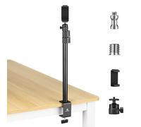 K&F Concept Extendable Camera Desk Mount with Ball Head, 14.5"-35.4" /37cm-90cm Adjustable Table Light Stand 1/4" Screw & C Clamp for DSLR Cameras, Lighting, Phones