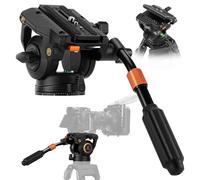 K&F CONCEPT Fluid Head, Tripod Fluid Head with Flexible 360° Pan & +90°/-75°, Lightweight Fluid Video Head Silky-Smooth Stable Tripod Head Mount Max Load 17.6lbs/8kg-BV40