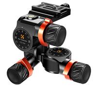 K&F Concept Geared Tripod Head, 360°Panoramic 3-Way Ballhead with Quick Release Plate, 6KG Load-bearing for Macro, Star Shooting, Commercial Photography