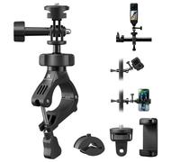 K&F CONCEPT Handlebar Mount for Bike Motorcycle, 360° Rotation Action Camera Mount with 1/4" Screw, Camera Clamp Mount Compatible with Hero 13/12/11/10, Osmo Action 6 5 4 Pro, Insta360 X5 X4, Phones