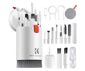 K&F CONCEPT Keyboard Cleaner Kit, Electronics Cleaning Kit with Retractable Big Brush, Portable, 20 in 1 Multi-Tool Kit for Phones, Tablet, Computer, PC Monitor, TV Camera Lens with 2.5ml Mist Spray