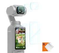 K&F CONCEPT Lens Screen Protector for DJI Osmo Pocket 3/4, [3+3 Pack] Creator Combo Camera 9H Tempered Glass Protective Film for DJI Osmo Pocket 3/4 with Cleaning Cloth Anti-Scrach Anti-Bubble