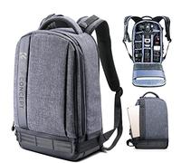 K&F Concept Lightweight DSLR Camera Backpack Water Resistant Nylon Multipurpose Bag for Canon Nikon Fuji and Other Cameras Laptop Ipad - Light Grey(17.32 * 6.30 * 11.42")