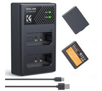 K&F Concept LP-E10 Battery and Dual Slot Battery Charger for Canon EOS Rebel T3, T5, T6, T7, EOS 1100D, 1200D, 1300D 1500D, 2000D Kiss X50, X70 Cameras