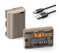 K&F CONCEPT LP-E6NH Battery, 2 Pack Replacement Batteries with USB C 2.5H Fast Charging for Canon R7 R6 R5 EOS 90D/80D/70D/5D Mark II III IV/5DS SR/6D/6D Mark II Cameras, 2250mAh