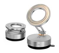 K&F Concept Magnetic Phone Holder for Car, 360° Rotatable, Foldable & Adjustable Magsafe Car Mount, Vacuum Magnetic Phone Holder Compatible with iPhone and other Cellphones (Silver)
