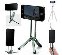 K&F CONCEPT Magnetic Phone Tripod Stand, Smartphone Holder Desk Stand, Magnetic Wall Mount Tripod Compatible with MagSafe, Compact Selfie Stick Stand for iPhone 17/16/15/14/13/12 Series(Green)