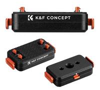 K&F Concept Magnetic Quick Release Mount Compatible with Insta360 X5, Aluminum Alloy Bracket Base with Safety Lock/1/4” Screw Hole for Tripod, Selfie Stick Stand, Action Camera Vlogging Accessories