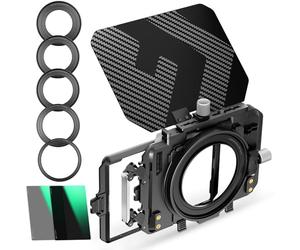 K&F CONCEPT Matte Box Carbon Fibre Top Flag with ND4 ND32 Filter | Two 4 x 5.65" Filter Trays, Compatible with 67mm 72mm 77mm 82mm 95mm Lenses Nano-X Series FM703