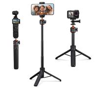 K&F CONCEPT Mini Selfie Stick Tripod, 65cm/25.6" | 360° Ball Head, Cold Shoe, Compatible with Action Camera DJI Osmo Pocket 4/3, GoPro Hero13, Insta360 X5, AKASO, Iphone, MS62