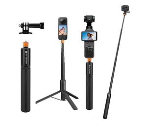 K&F CONCEPT MS21 Action Camera Tripod Selfie Stick, 120cm Invisible Extendable Portable Grip, Tripod Stand Compatible with Insta360 X5 X4, Go Pro Hero 13 12 11, DJI Osmo Action 5Pro 4 3, Pocket 3/4