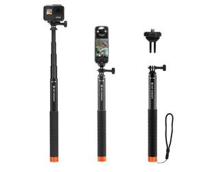 K&F Concept MS21 Carbon Fibre Selfie Stick, Invisible Selfie Stick with Adapter, Extendable Selfie Stick for Insta 360 Ace/Ace Pro/X4/X3/ONE X2/ONE X, DJI Osmo Action, AKASO Action Camera