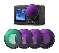 K&F CONCEPT ND PL Filter Kit Compatible with DJI Osmo Action 5 Pro/Action 4 | 4Pack CPL ND8 ND16 ND32 Screw On Polarizing Neutral Density Filter, HD Optical Glass/Multi-Coated/Metal Frame FD131