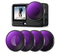 K&F CONCEPT ND8, ND16, ND32, ND64 Filters Kit Compatible with DJI Action 6, Neutral Density HD Optical Glass