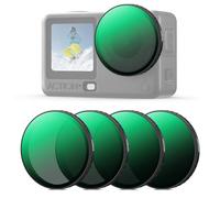 K&F CONCEPT ND8/PL + ND16/PL + ND32/PL + ND64/PL Snap-On Filters Compatible with DJI Osmo Action 6, Neutral Density Polarizing Action Camera Accessories, Multicoated HD Optical Glass