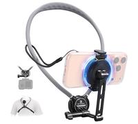 K&F CONCEPT Neck Phone Holder 2-in-1 Model : Magnetic & Clip-on - Grey