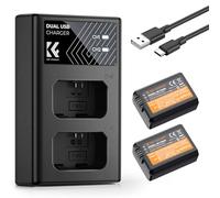 K&F Concept NP-FW50 Battery and Charger Set for Sony ZV-E10, Alpha 7, A7, A7II, A7RII, A7SII, A7S, A7S2, A7R, A7R2, A5000,A6000, A6500, A6300, NEX-3, NEX-5
