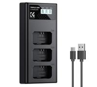 K&F CONCEPT NP-FW50 Triple Slot LCD Battery Charger Compatible with Sony ZV-E10, A6400, A6000, A6500, A6300, A7, A7II, A7RII, A7SII, A7S, A7S2, RX10