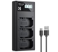 K&F Concept NP-FZ100 Battery Charger, Triple Slot LCD Battery Charger Compatible with Sony A7iii, A7iv, FX3, FX30, A7C, ZV-E1, ZV-E10 Mark II, A9, A6600, Alpha 9, Alpha 9S, A9S, A7R3, A7R4