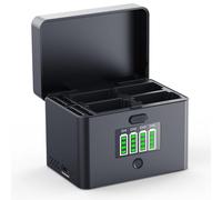 K&F CONCEPT NP-FZ100/LP-E6/LP-E6NH/LP-E6P/LP-E6N 4-Slot Battery Charger Case, with Max 45W PD Fast Charging, Compatible with A7iii, A7iv, FX3, FX30, EOS R7, R5, R6