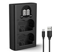 K&F CONCEPT NP-W235 Battery Charger with Dual-Slot and LCD Screen, Micro USB and Type-C Charger Compatible With Fujifilm X-T5, X-T4, GFX 100S, X-H2S, GFX 50S II, VG-XT4