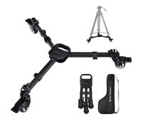K&F Concept Photography Dolly, Heavy Duty with 3" Rubber Wheels 44lbs Capacity Wheels, Compact Video Dolly with Adjustable Legs and Carry Bag for DSLR Cameras Camcorder