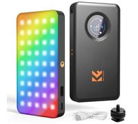 K&F CONCEPT RGB Video Light, 12W 5000mAh Battery Powered Camera Light with 95+ CRI, 360° Color & 13 Effects, Compact LED Photography Lighting for Live Streaming/YouTube/Vlogging